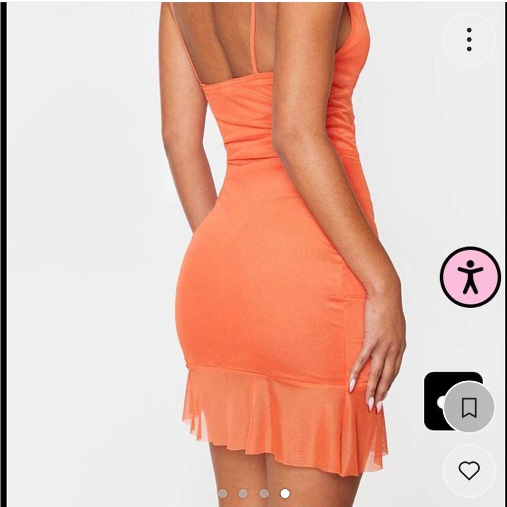 Orange Ruched mini Dress - Picture 4 of 4